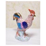 Herend Porcelain Rooster Figurine ~ Rust Fishnet