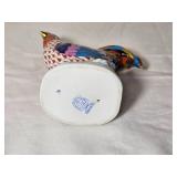 Herend Porcelain Rooster Figurine ~ Rust Fishnet