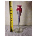Steven Correia Signed Trumpet Pulled Feather Vase