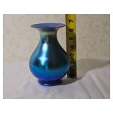 Steuben Blue Aurene Art Glass Vase Unmarked