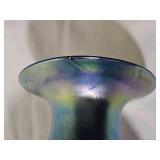 Steuben Blue Aurene Art Glass Vase Unmarked