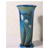 Lily of the Valley Iridescent Art Glass Vase ~ Signed Bruce