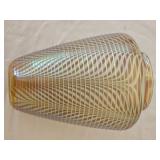 Stunning Orient & Flume Pulled Feather Glass Vase with Unique Ribbed Form