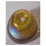Stunning Orient & Flume Pulled Feather Glass Vase with Unique Ribbed Form