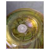 Stunning Orient & Flume Pulled Feather Glass Vase with Unique Ribbed Form