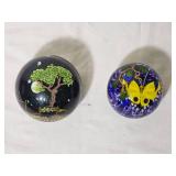 Mayauel Ward Art Glass Paperweight Yellow Butterfly