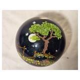 Mayauel Ward Art Glass Paperweight Yellow Butterfly