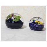 Mayauel Ward Art Glass Paperweight Yellow Butterfly