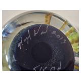 Mayauel Ward Art Glass Paperweight Yellow Butterfly