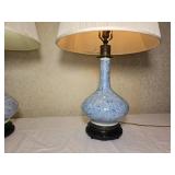 Antique Chinoiserie Blue Porcelain Flower Table Lamps