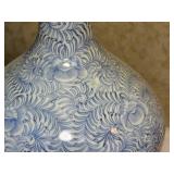 Antique Chinoiserie Blue Porcelain Flower Table Lamps