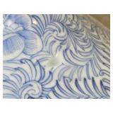 Antique Chinoiserie Blue Porcelain Flower Table Lamps