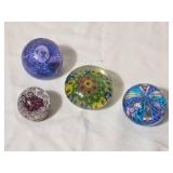 Collection of Murano Style Millefiori Glass Paperweights