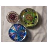 Collection of Murano Style Millefiori Glass Paperweights