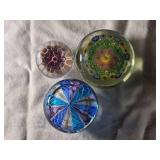 Collection of Murano Style Millefiori Glass Paperweights