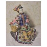 Chinese Qing Dynasty Style Polychrome Porcelain Figure  Qing Dynasty Concubine