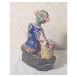 Chinese Qing Dynasty Style Polychrome Porcelain Figure  Qing Dynasty Concubine