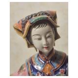 Chinese Qing Dynasty Style Polychrome Porcelain Figure  Qing Dynasty Concubine
