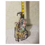Chinese Qing Dynasty Style Polychrome Porcelain Figure  Qing Dynasty Concubine