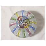 Murano Art Glass Paperweight Millefiori and Cane Glass Details