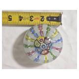 Murano Art Glass Paperweight Millefiori and Cane Glass Details