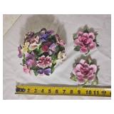Staffordshire Capodimonte Porcelain Floral Figures