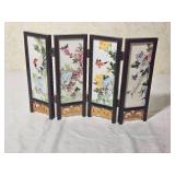 Chinese Porcelain Geishas Miniature Screen