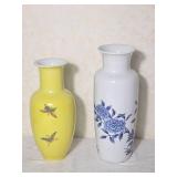Chinese Floral Pedestal Vase Pair