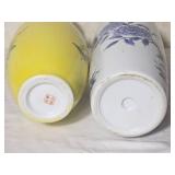 Chinese Floral Pedestal Vase Pair