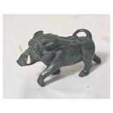 Green Verdite Stone Warthog and Inukshuk Serpentine Statue