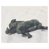 Green Verdite Stone Warthog and Inukshuk Serpentine Statue