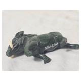 Green Verdite Stone Warthog and Inukshuk Serpentine Statue