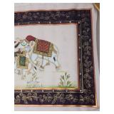 Indian Silk Painting Parade of Elephants