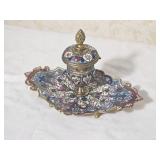 French Champleve Inkwell