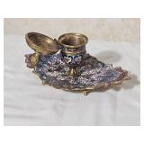 French Champleve Inkwell