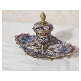French Champleve Inkwell