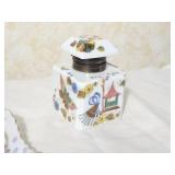 Vintage Porcelain Inkwell Set Pair