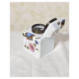 Vintage Porcelain Inkwell Set Pair