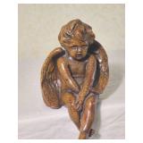 Carved Wooden Mantel Angel