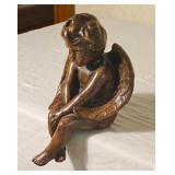 Carved Wooden Mantel Angel