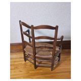 Charming Antique Ladder Back Bench with Rush Seat