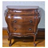 Antique Italian Olivewood Bombe Cabinet