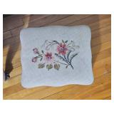 Antique Needlepoint Footstool Pair