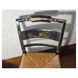 Vintage Black Hitchcock Rush Seat Chairs ~ set of 4