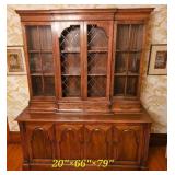 Mahogany Breakfront China Display Cabinet