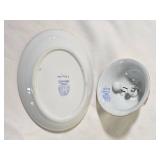 Herend Porcelain Songbird Trinket Bell & Dish Set