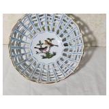 Herend Rothschild Openwork Weave Basket Dish