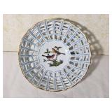 Herend Rothschild Openwork Weave Basket Dish