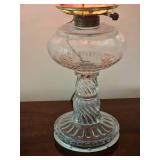 Fenton Hobnail Milk Glass Shaded Lantern Lamp
