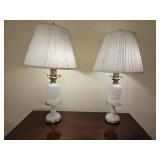 Frederick Cooper Brass & Opaline Glass Table Lamp